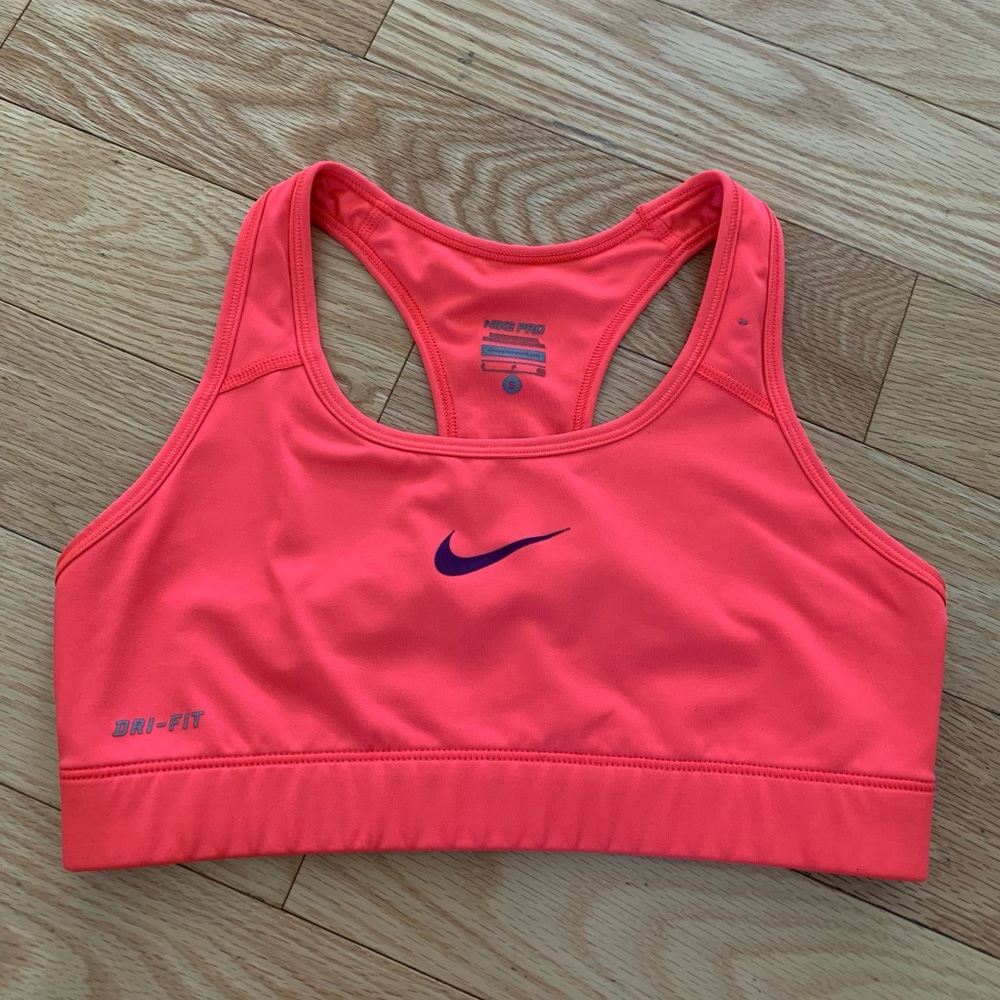 Bright red-orange Nike Pro Sports Bra